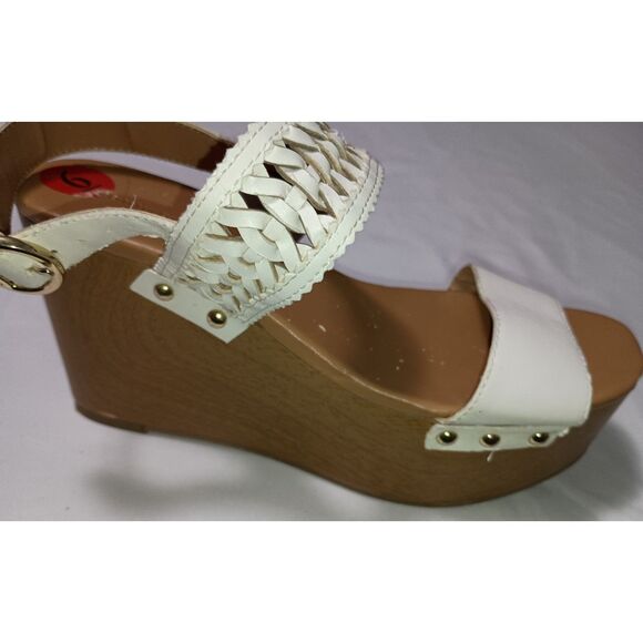 TOMMY HILFIGER: White Wedge Heel Sandal, Woman Size 6M - Picture 1 of 8